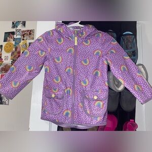 Cat & Jack Purple Raincoat with Rainbow Design